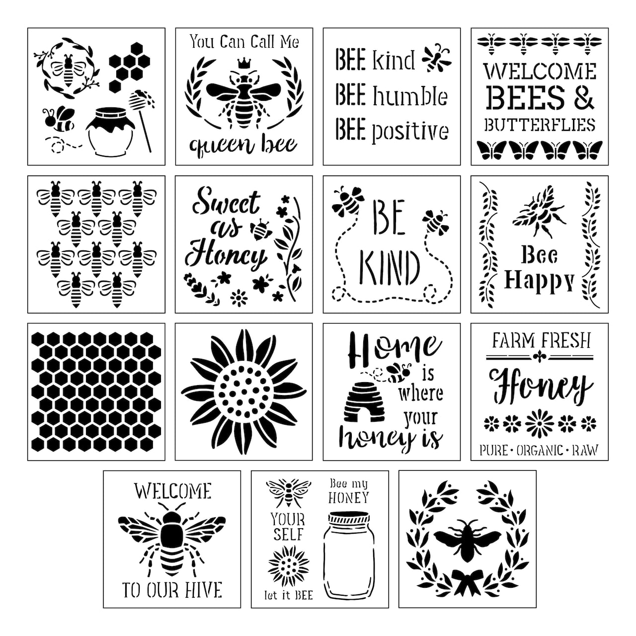 Bees &#x26; Honey Stencils by Craft Smart&#xAE;, 12&#x22; x 12&#x22;